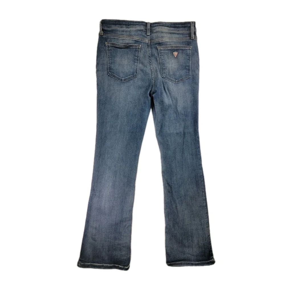 GUESS Jeans Women's 30 Mid Rise Bootcut‎ Blue Denim Medium Wash Stretch